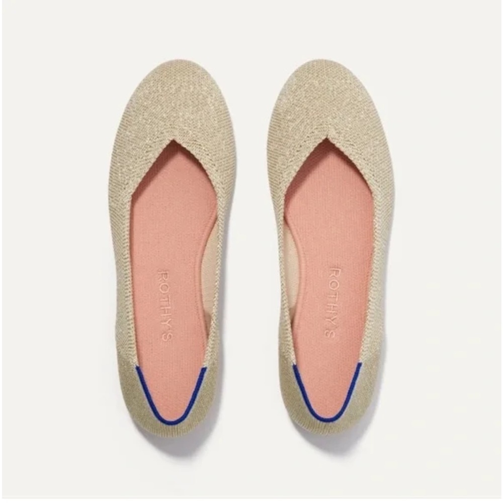 Rothy's The Flat in Light Gold Metallic
